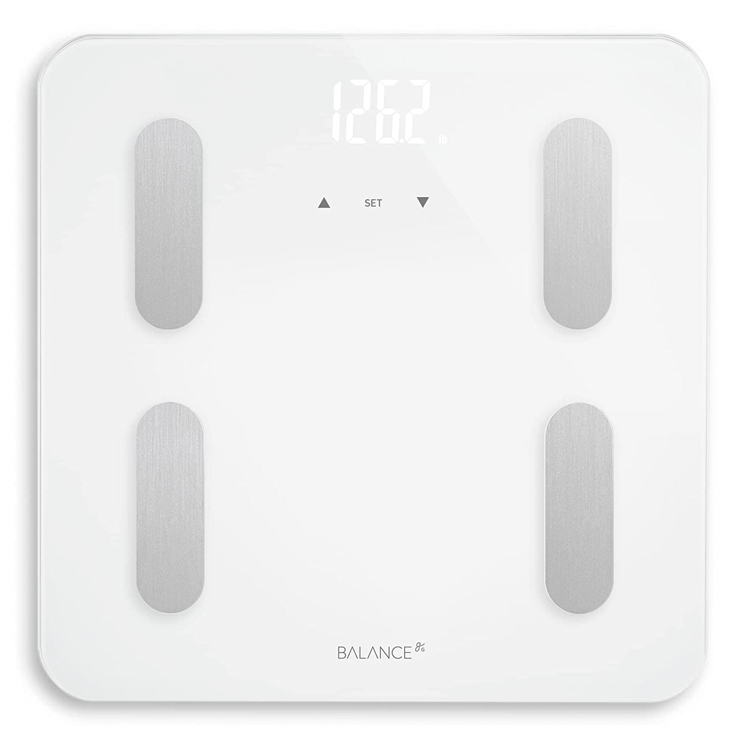 Greater Goods Balance Body Composition Glass/Plastic Personal Scale, White