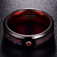 thumbnail image 4 of 8mm Tungsten Rings with Celtic Dragon for Unisex Black Red Wedding Band Ring Size 6-16, 4 of 6