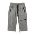 thumbnail image 4 of Karymi Jeans for Women Quick Dry Hiking Capri Pants, Elastic Waist Drawstring Outdoor Cropped Trousers with Multi Zipper Pockets, Cargo Pants for Travel Sweatpants Women, 4 of 8