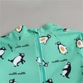 thumbnail image 7 of Virmaxy Animal Printed Long Sleeve One Piece Swimsuit with Zipper Cute Sun Protective Jumpsuit for Beach and Pool Safety,for 3-4 Years Green Penguin, 7 of 7