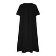 thumbnail image 6 of Sakmal T Shirt Dresses for Women Short Sleeve Crew Neck Long Black Dresses ,Sizes S-5XL, 6 of 8