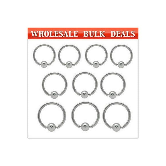 200 Surgical Steel Captive Bead Rings - Bulk12
