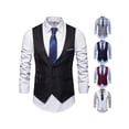 thumbnail image 5 of Yuemengxuan Men Business Waistcoat, Solid Color V-Neck Sleeveless Single-Breasted Suit Vest, 5 of 6