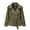Green #47, variant on Cropped Trench Coat for Women Lapel Collar Belted Button Blazer Casual Trendy Elegant Office Fall Jacket, XL