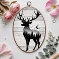 thumbnail image 7 of Canvas Wall Art Vintage Wood Forest Stag Farmhouse Adventure Campsite Camper Adventure Oval Framed Canvas Prints Vintage Wall Hanging Decor for Home Office Nursery Family Gift 8.6"x11.4", 7 of 7