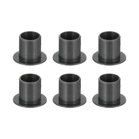 6 Pack Flanged Sleeve Bearing, Plastic Bushing ID 6mm x OD 7mm x Length 8mm POM Bushing, Black