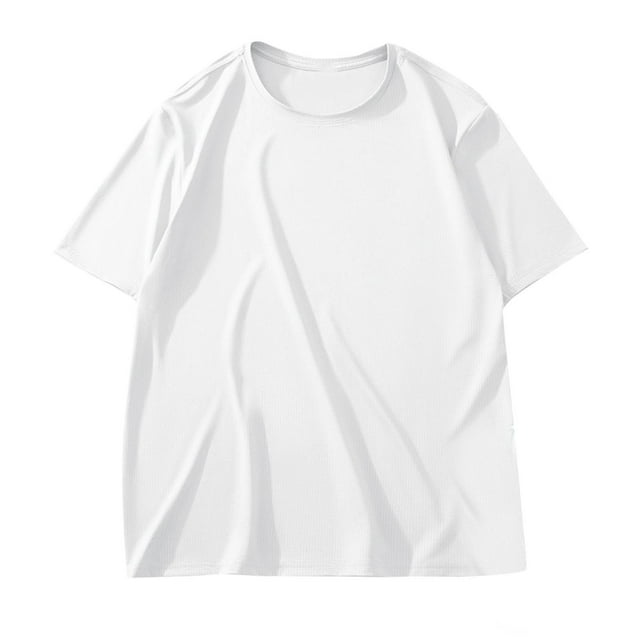 Hombres Pantalones Cortos Sólidos Tamaño Grande Mitad de Manga Cuello Redondo Superior, Blusa de Moda Casual para Al Aire Libre Y Diario