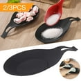 thumbnail image 2 of 2 / 3 Pcs Premium Spoon Rest for Stove Top, Small Silicone Spoon Holder for Kitchen Counter, Coffee Spoon Rest, Heat Resistant Cooking Spoon Holder Perfect Kitchen Gadgets(Black1,7.8x3.4"), 2 of 2