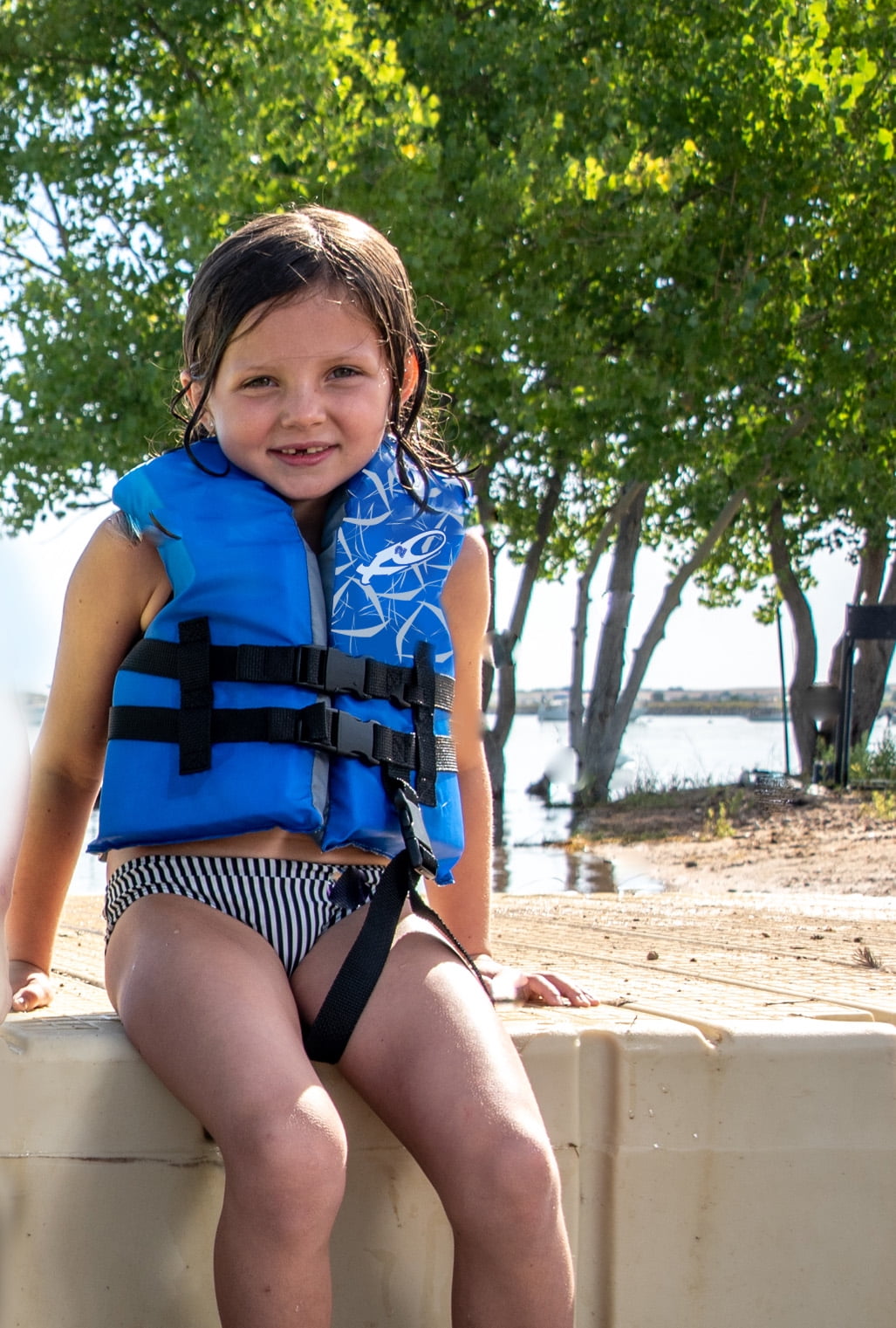 X2O Universal Child Open-Sided Life Vest and Jacket, 30lbs – 50lbs, Blue, Unisex