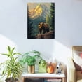 thumbnail image 5 of Creowell Bear Forest Mountain Canvas Print Wall Decor for Home Living Room Bathroom Office, Perfect Gift Idea for Wedding Christmas Birthday 12x16in, 5 of 5