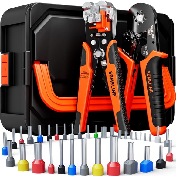 Kit de herramientas para prensar férulas SOMELINE® 36 tamaños AWG 24-8 con alicates