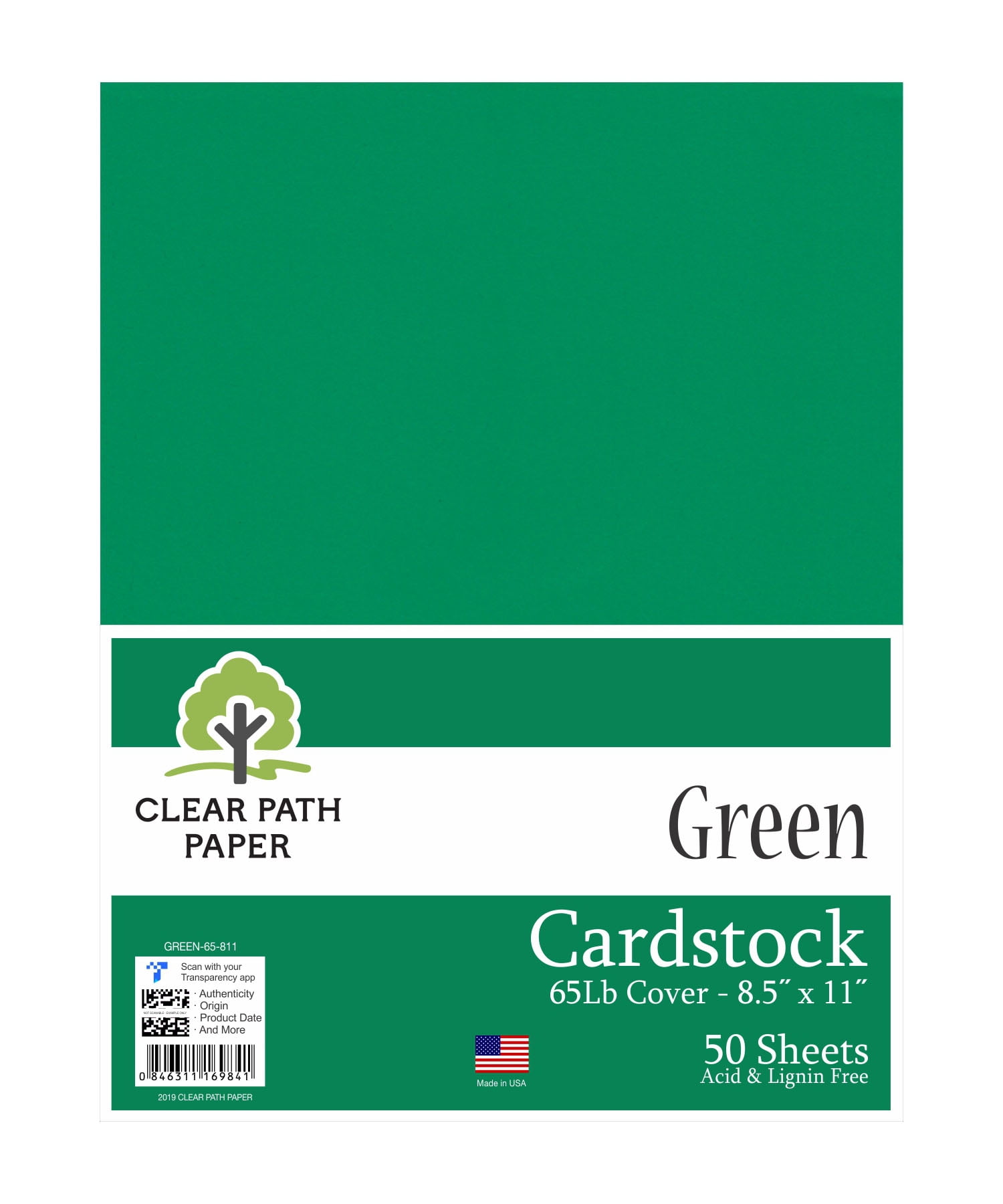 65Lb Cover 8.5 x 11 inch Lime Green Cardstock 50 Sheets
