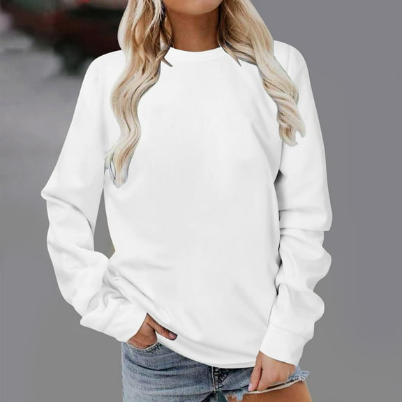 Timegard Sweatshirt for Women Crewneck Long Sleeve Warm Pullover Fall Winter Basic Casual Loose Tops