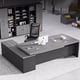 thumbnail image 3 of Drawers Corner Office Desk Dark European L Shaped European Computer Desks Laptop Metal Escritorios De Ordenador Modern Furniture My Lux Decor Round, 3 of 26