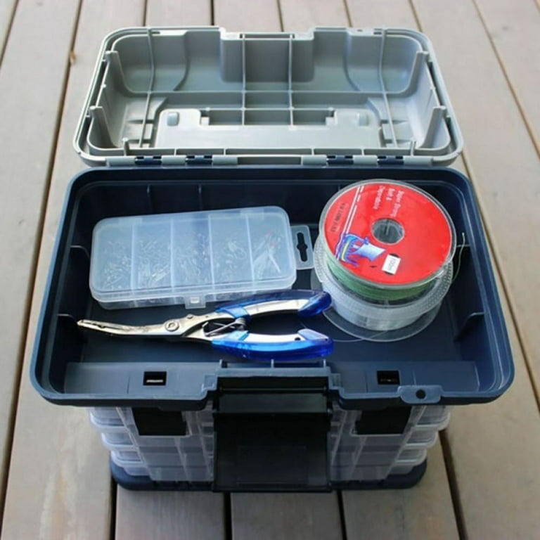 4 Layers Fishing Tackle Box, Premium Tackle Stuff Boxes Organizer Portable  Large Capacity Fishing Stuff Storage Case for Men Women Beginner 
