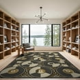 thumbnail image 2 of ODIKA 9'x12' Washable Area Rug Non-Shedding, Easy Care Music Disc Note Inspired Featuring Record Player Motifs Round for Master Suite, California King, Under Bed, 2 of 7