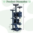 thumbnail image 2 of 70" Cat Tree Cat Condo Cat Trees and Towers Multi-Level Activity Center Cat Playhouse with Sisal Scratching Posts & Perch for Kittens, Easy to Assemble, Navy Blue, 2 of 8