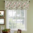 thumbnail image 3 of 2 Pack White Pink Flower Valances for Windows Bedroom Living Room Window Treatments, Shabby Chic Spring Vintage Leaf Green Rod Pocket Valance Drapes Short Kitchen Curtains Over Sink 54"x18", 3 of 8