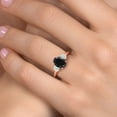 thumbnail image 4 of Gem Stone King 18K Rose Gold Plated Silver Black Sapphire and Simulated White Opal Engagement Ring for Women | 3.00 Cttw | Oval 9X7MM | Gemstone September Birthstone | Size 7, 4 of 6