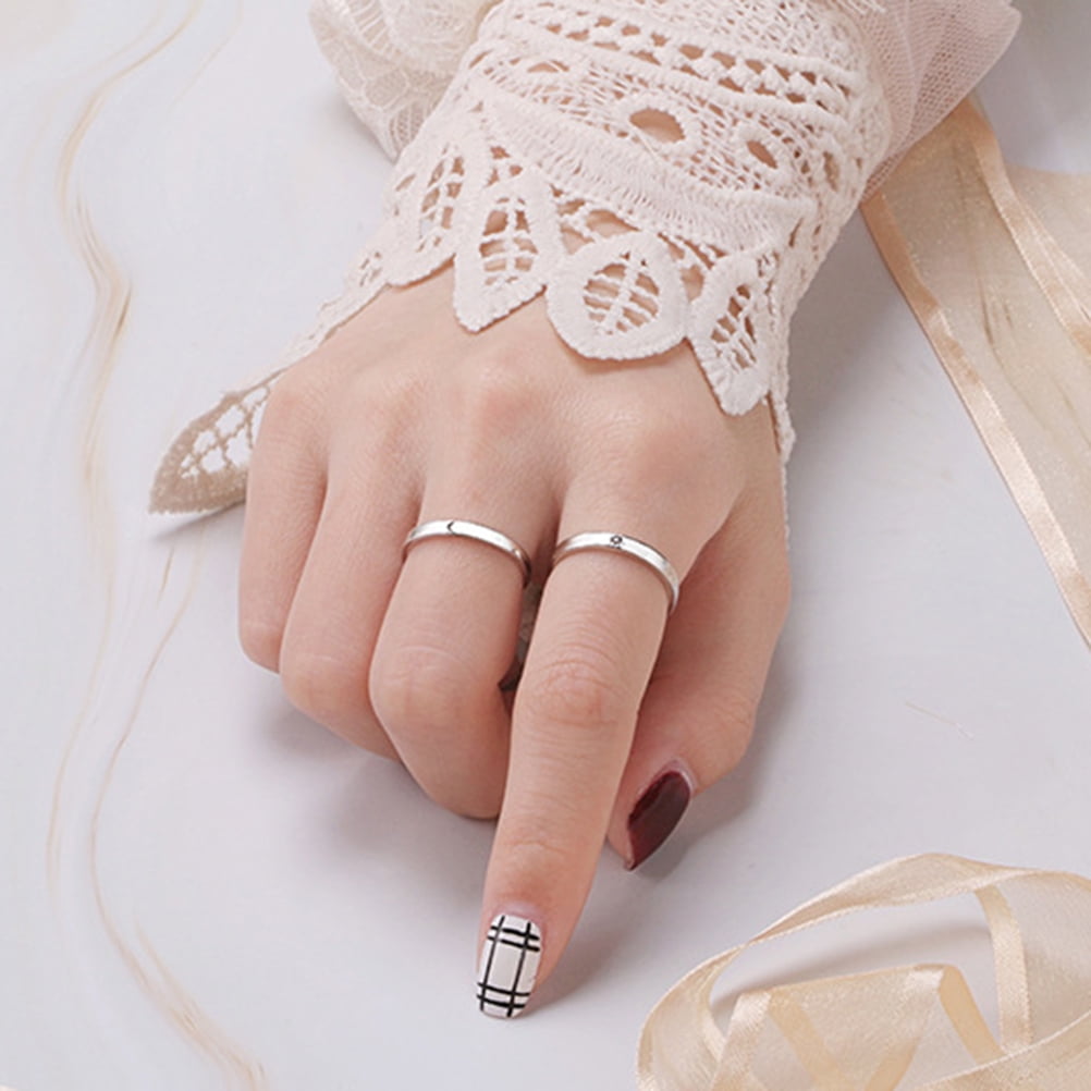 Sun Moon Couple Rings Adjustable Lovers Ring Yue Xinghui Sun Moon Star Love Couple Ring Opening Gifts Ins Trend Super Hot Sun Moon Ring Glossy Moon Sun Walmart