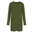 thumbnail image 4 of Robe Grande Taille pour Femmes 2025 Automne Été Tendance Décontractée Ample à Manches Longues à Col Rond Longueur Genou avec Poches, 4 of 5