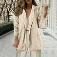 thumbnail image 2 of Womens Casual Long Sleeve Open Front Lapel Button Work Office Suit Jacket Loose Fall Outwear With Pocke, 2 of 5