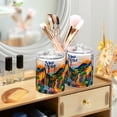 thumbnail image 3 of Yayeee 4 Pack Qtip Holder Bathroom Cotton Swab Canister with Lid Clear Dispenser Set, Art Path, 3 of 6