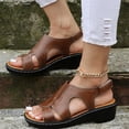 thumbnail image 4 of Sandalias de cuña para mujer antideslizantes informales zapatos de playa soporte para arco para viajes al aire libre, 4 of 6