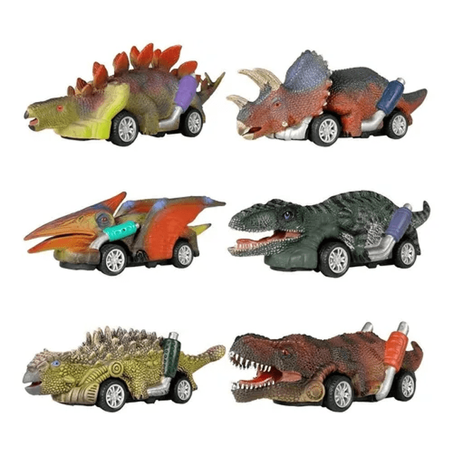 Juguetes de Carritos Malubero de Dinosaurios 6 piezas