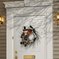 thumbnail image 2 of National Tree Company Artificial Skeleton's Wreath, Decorated with Branches, Orange and Black Trim, Berry Clusters, Assorted Leaves, Halloween Collection, 24 inches, 2 of 3