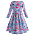 thumbnail image 3 of Girls Dresses Long Sleeve Casual Printed Dancing Princess Dress Party Swing Dresses for Kids 2-10 Years, 3 of 4