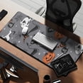 thumbnail image 2 of Long Mouse Pads for Desk,Halloween Gray Ghosts Cats and Pumpkins Desk Mats on Top Of Desks, Desk Mouse Pad Extra Large with 3mm Non-Slip Base and Stitched Edge for Gaming,Office,Work,Home 35.4x15.7in, 2 of 5