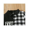 thumbnail image 4 of Franhais Kids Boys Short Sleeve Tops Summer Casual Letter Printed Plaid Patchwork Lapels Button-up T-shirt Streetwear, 4 of 9