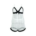 thumbnail image 6 of Xysaqa Women's Mesh Pajama Sets Sexy V-Neck Sleepwear Lace Cami Shorts Pjs Sets for Women Trendy Nightwear S-L White# M, 6 of 8