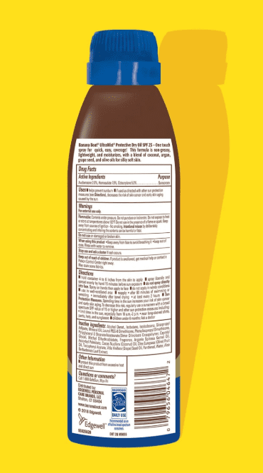 Banana Boat Dry Oil Clear Sunscreen Spray SPF 25 6.0 oz Pack of 2