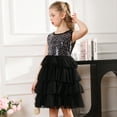 thumbnail image 5 of 8-12Y Girls Sequin Dress Sleeveless Birthday Prom Tulle Tutu Dress, 5 of 6