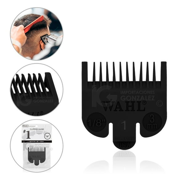 Peines Guía para Máquina Wahl Original Plástico Reforzado #1 Negro