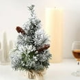 thumbnail image 5 of Christmas Tree Pre-lit Artificial Mini Flocked Tree Burlap Base Indoor Office Snow Flocked Tabletop Christmas Trees, 5 of 10