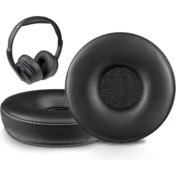 SOULWIT Earpads Replacement for Skullcandy Cassette On-Ear Wireless Headphones, Ear Pads Cushions with Soft Protein Leather and High-Density Foam - Black