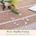 thumbnail image 2 of ComfiTime Table Cloth – Fitted Table Cover for 6 Foot, 8 Foot and other Size Rectangle or Round Tables, Faux Linen/Burlap Tablecloth for Parties w/ Tassel & Embroidery, 55 x 102, Beige, 2 of 11