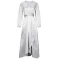 thumbnail image 3 of Fesfesfes Women Dress Loose Robe Casual Dress Foundation Solid Color Large Dress Round Neck Long Sleeve Dress Clearance, 3 of 7