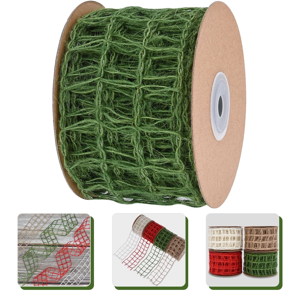 KINJOEK 1 Inch Wide 54 Yards Burlap Ribbon, Natural Jute Fabric Ribbon  Crafts Ribbon for Christmas Wedding Gifts Burlap Fabric DIY Ribbon for