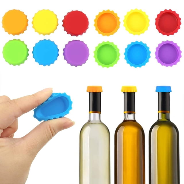 Tapón de botella de 24 piezas, tapones de cerveza de silicona reutilizables, tapa de goma para vino, cerveza, champán, licor, botellas Zefei Wu 9024735035817