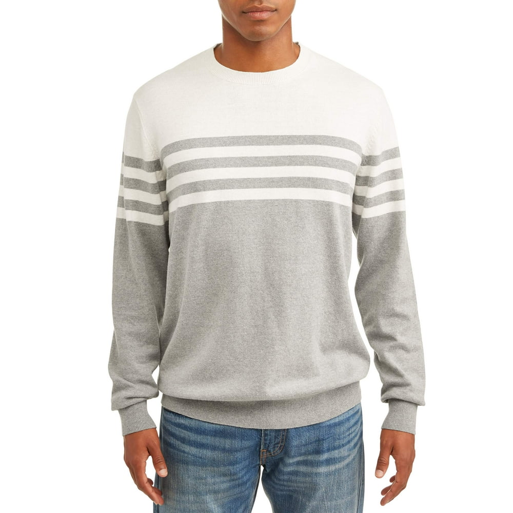 GEORGE - George Men's Striped Pullover Sweatshirt, up to size 5XL ...
