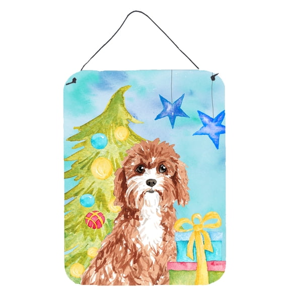 Christmas Tree Cavapoo Wall or Door Hanging Prints