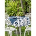 thumbnail image 3 of Outdoor Tablecloth with Umbrella Hole for Patio/Picnic/Party/Camping, Blue Tropical Plant Waterproof Table Cloth Round Cover Washable, Summer Palm Trees Coastal Nautical (Dia 54"), 3 of 8