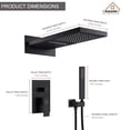 thumbnail image 4 of Boyel Living 22 inch Rain Shower System Wall Mounted Dual-Function with Hand Shower锛孧atte Black, 4 of 9