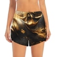 thumbnail image 2 of Picia Luxurious Gold Flow Pattern Women's 2 in 1 Athletic Running Shorts High Waisted Workout Casual Gym Sweat Shorts with Comfy Liner Zipper Pockets-XX-Large, 2 of 9