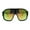 Black Orange Green Mirror, variant on Oversize Shield Large Racer 80s Funk Sunglasses White Smoke