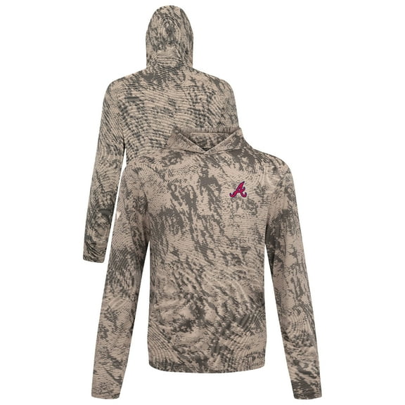 Men's-Levelwear  Tan Atlanta Braves Insignia Lightweight Long Sleeve Hooded T-Shirt